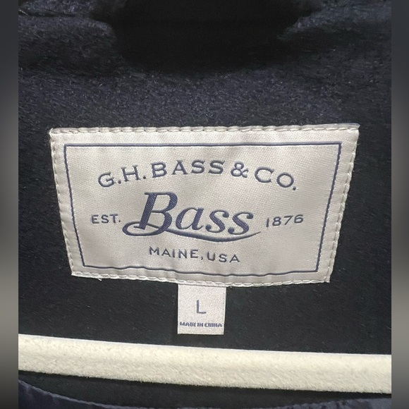 NWOT G H Bass High Quality Navy Blue Hooded Pea Coat/ Duffle Coat - Picture 7 of 12